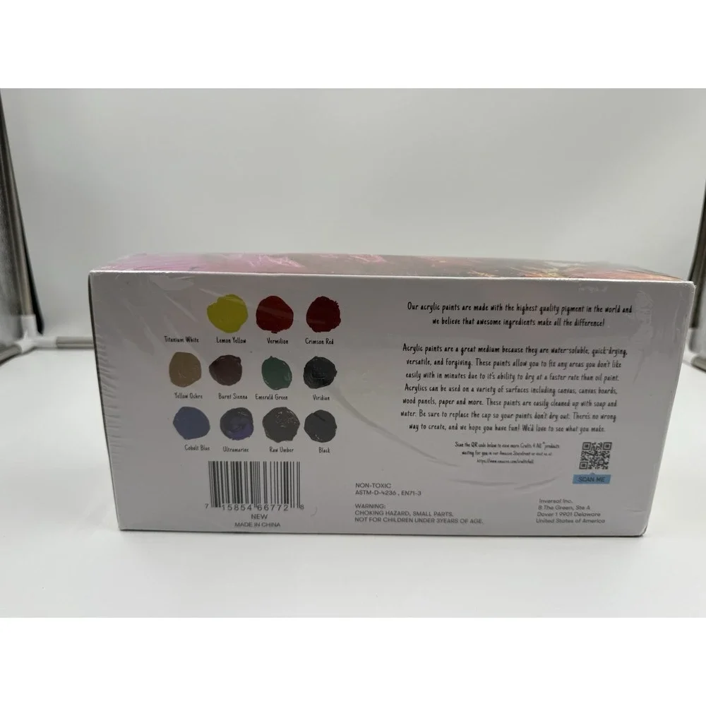 Craft For All Acrylic Paint Set Art Paint For Cancas 2.5fl Oz 12 Acrylic Set